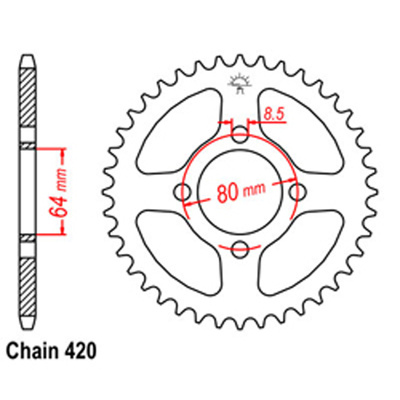 Rear Sprocket - Steel 32T 420P