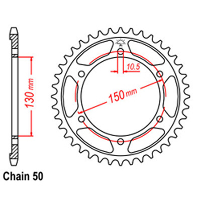Rear Sprocket - Steel 41T 530P