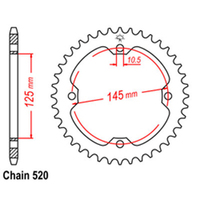 Rear Sprocket - Steel 38T 520P