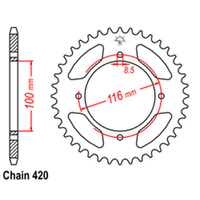 Rear Sprocket - Steel 50T 420P