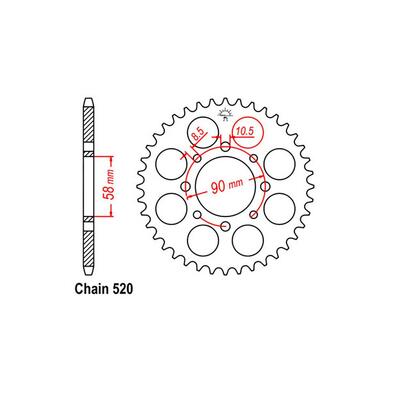 Rear Sprocket - Steel 45T 520P
