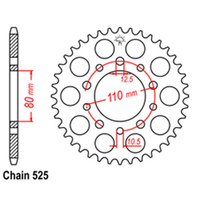 Rear Sprocket - Steel 36T 525P D/D