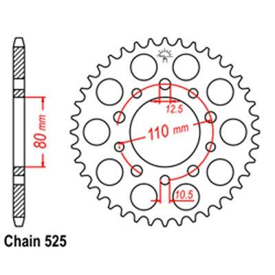 Rear Sprocket Steel 40T 525 D/D