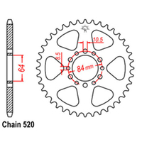 Rear Sprocket - Steel 46T 520P