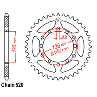 Rear Sprocket - 38 Teeth 520P