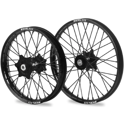 KITE EXCEL ONE SPORT WHEEL SET SUZUKI RMZ 250 07-26 450 05-26 BLACK HUB SPOKES