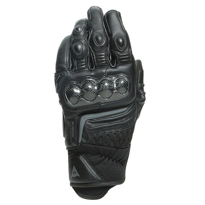Dainese Carbon 3 Short Leather Gloves - Black/Black