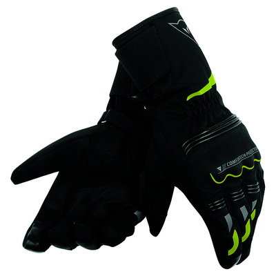 Dainese Tempest D-Dry Short Gloves - Black/Fluro Yellow