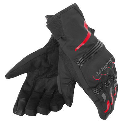 Dainese Tempest D-Dry Short Gloves - Black/Red