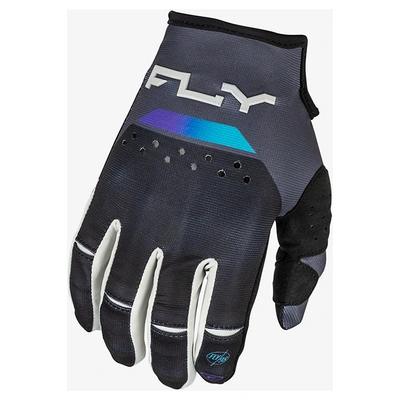 Fly Racing Kinetic Reload MX Gloves - Charcoal/Black/Blue Iridium