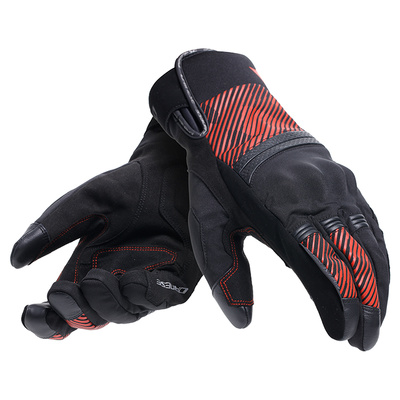 Dainese Fulmine D-Dry Gloves - Black/Black/Red