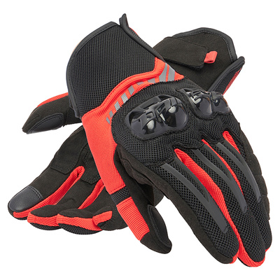 Dainese Mig 3 Air Tex Gloves - Black/Lava Red