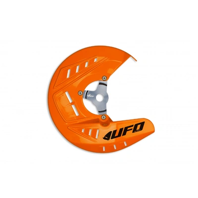 UFO KTM Front Disc Cover With Aluminium Mount - SX/SXF 15-22/EXC/EXCF 15-25 - Orange