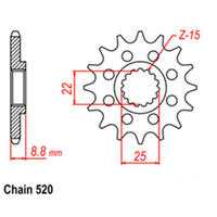 Front Sprocket Steel 13T 520 Ktm