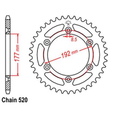 Rear Sprocket Steel 52T 520 Husq