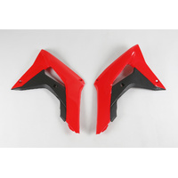 UFO Radiator Shrouds - Honda CRF250R-RX 18-20/450R-RX 17-18 - OEM - Red/Black