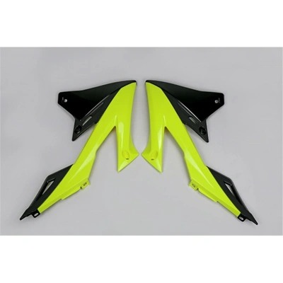 UFO Radiator Covers - Suzuki RMZ 250 19-25/RMZ 450 18-25 - Black/Neon Yellow