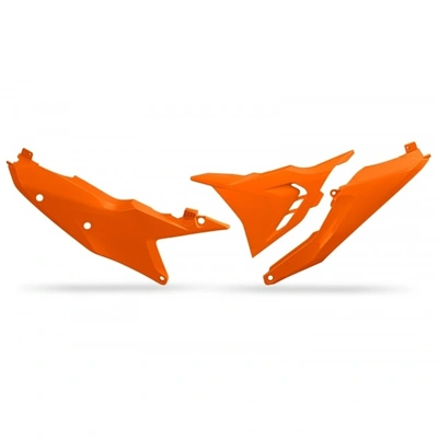 UFO KTM Side Panel With Vented Airbox Cover Left Side - SX125/250/300 23-25/SX150 25/SX-F250/300450 23-25/EXC/EXC-F250/300/350/450/500 24-25 - Orange