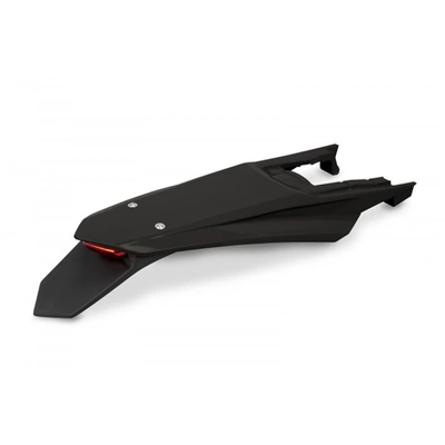 UFO Enduro Led Rear Fender - KTM EXC 150/XC W150/XC W150TPI/EXC 250/XC W250/EXC-F 250/XCF W250/EXC 300/XC W300/EXC-F 350 24-25 - Black