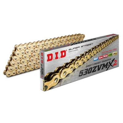 D.I.D Super Street X-Ring 530ZVM-X2 122L ZB Chain - Gold/Gold 122L