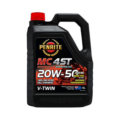 Penrite MC-4ST V Twin 20W-50 100% PAO Ester Full Synthetic Oil - 4 Litres