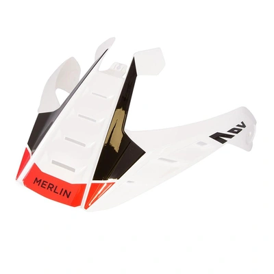 Merlin Helmet Spares Peak Block - White/Red