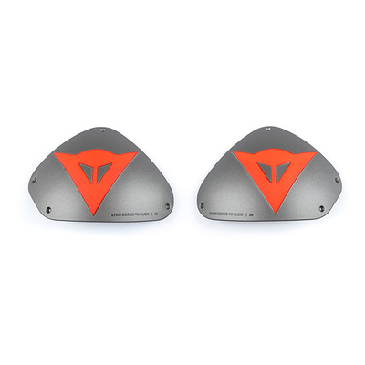 Dainese DETS Aluminium Shoulder Plates - Aluminium/Fluro Red - OS