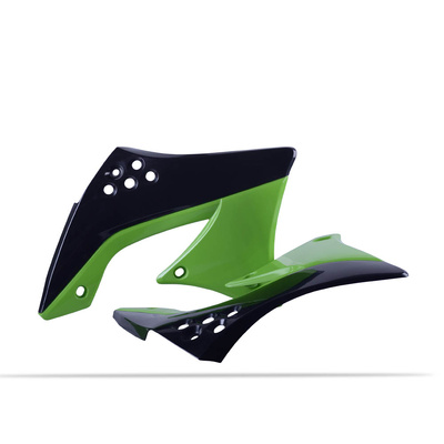 Polisport Radiator Shrouds Kawasaki Kx450F 09-11 - Black/Green