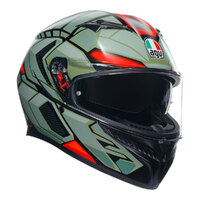 AGV K3 Decept Helmet - Matte Black/Green/Red