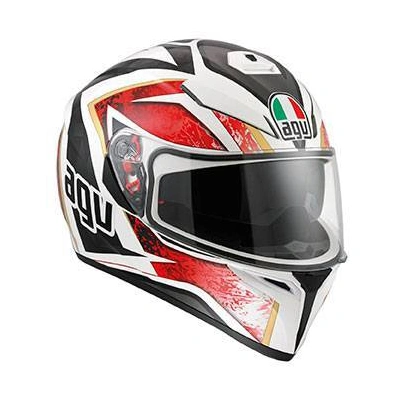 AGV K3 SV Vulcan Graphics Helmet - White/Black/Red