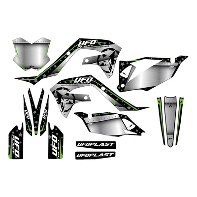 UFO Kawasaki Stardust Decals Kit - KXF 250 21-23/450 19-23 - Black