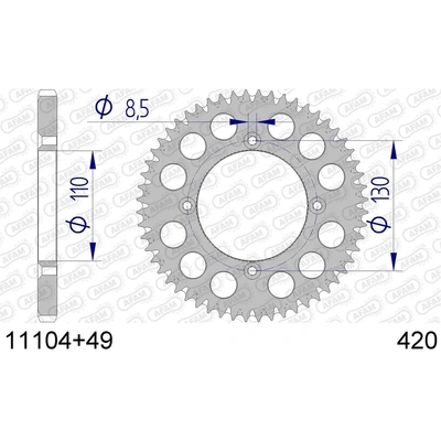 AFAM 420 Honda Cr80/85 Rear Aluminium Sprocket - 49T