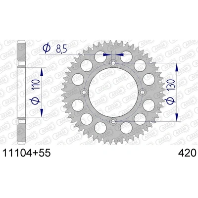 AFAM 420 Honda Cr80/85 Rear Aluminium Sprocket - 55T