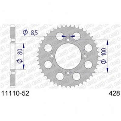 AFAM A52 428 Rear Sprocket - Honda XR100 - 52T