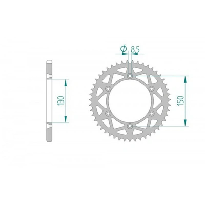 AFAM 520 All Yz/Wr/F 99- Rear Aluminium Sprocket - 42T