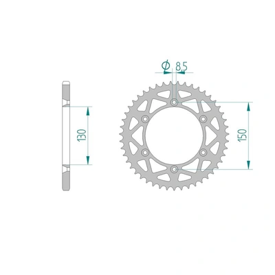 AFAM 520 Pr-1 Yamaha SC Rear Aluminium Sprocket - Blue - 48T