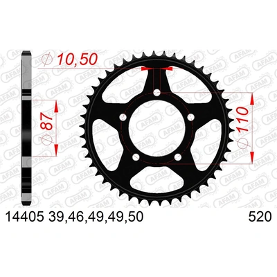 AFAM 520 S46 Rear Sprocket - Suzuki SV650 16-18 - 46T