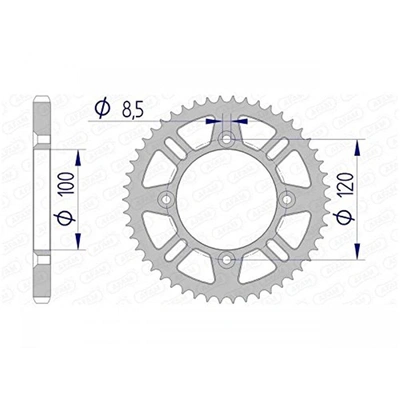 AFAM A46 428 Rear Sprocket - Suzuki RM80 89/Yamaha YZ80 92 - 46T
