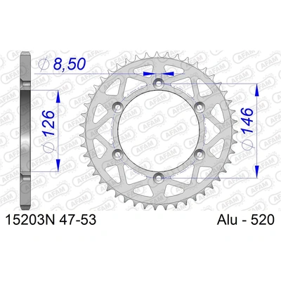 AFAM A49 520 Rear Sprocket - Suzuki RM125/250 - 49T