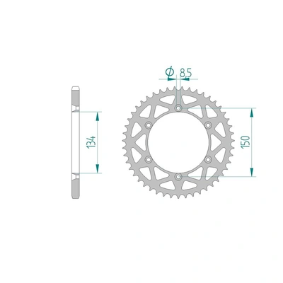 AFAM 520 Pr-1 Kaw/Suz SC Rear Aluminium Sprocket - Black - 50T