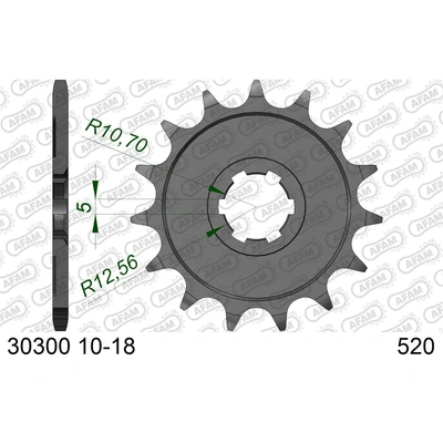 AFAM 15T 520 Front Sprocket - Kawasaki KX/KLX/KDX / Yamaha YZ/WR - 15T