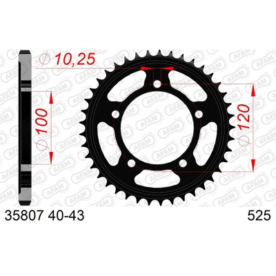 AFAM S40 525 Rear Sprocket - Aprilia RSV4 - 40T