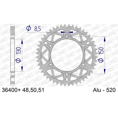 AFAM 520 Aprilia Rxv/Sxv Rear Aluminium Sprocket - 48T