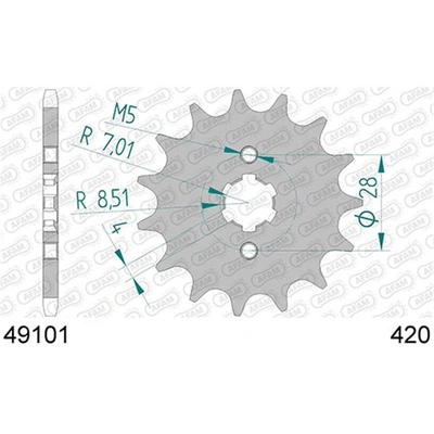 AFAM 14T 420 Front Sprocket - Kawasaki KLX110/DRZ110 01-02 - 14T