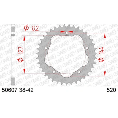 AFAM S38 520 Front Sprocket - Ducati 748/916 520 Conversion - 38T