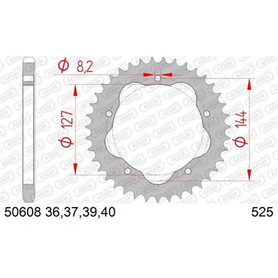 AFAM S36 525 Rear Sprocket - Ducati(Pcd) 748-996 - 36T
