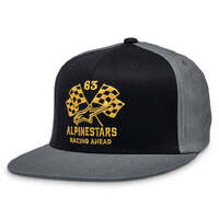 Alpinestars Double Check Flatbill Hat - Black/Charcoal/Yellow