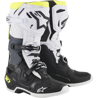 Alpinestars Tech 10 Boots - Black/White/Yellow Fluro