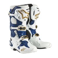 Alpinestars Limited Edition Dress Whites Tropical Tech 10 Boots - White/Dark Blue/Gold