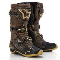 Alpinestars Tech 10 Boot - Dark Brown/Gold